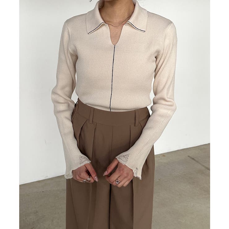 ＜solleim＞襟付きラインリブニット | RANAN | 詳細画像10 