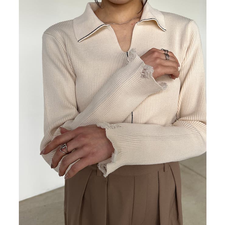 ＜solleim＞襟付きラインリブニット | RANAN | 詳細画像11 