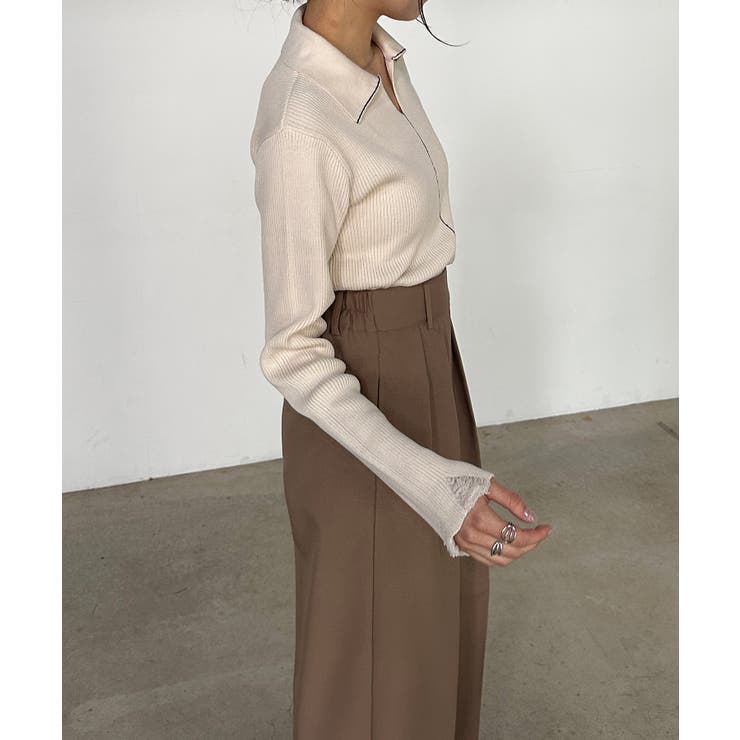 ＜solleim＞襟付きラインリブニット | RANAN | 詳細画像14 