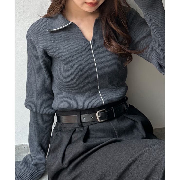 襟付きラインリブニット | RANAN | 詳細画像16 