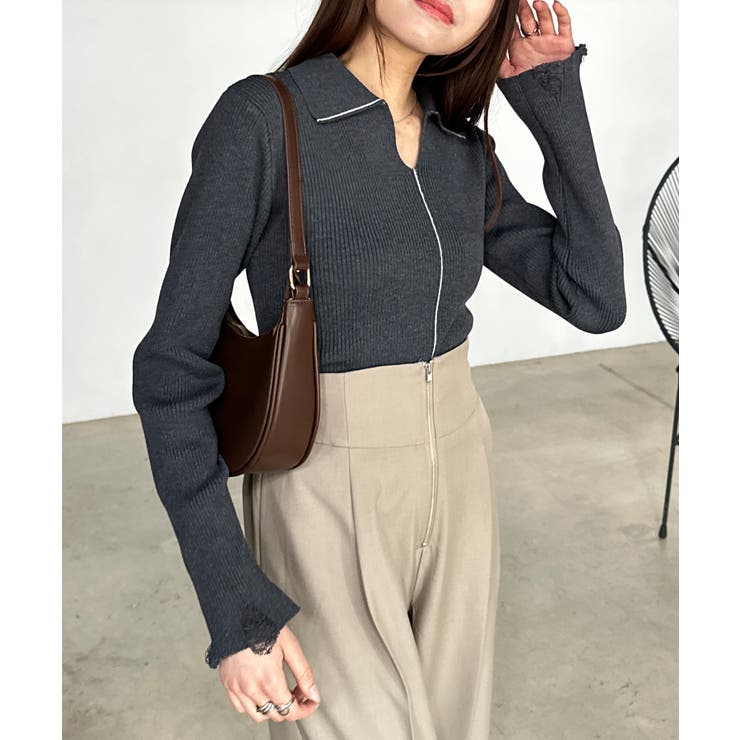 ＜solleim＞襟付きラインリブニット | RANAN | 詳細画像7 