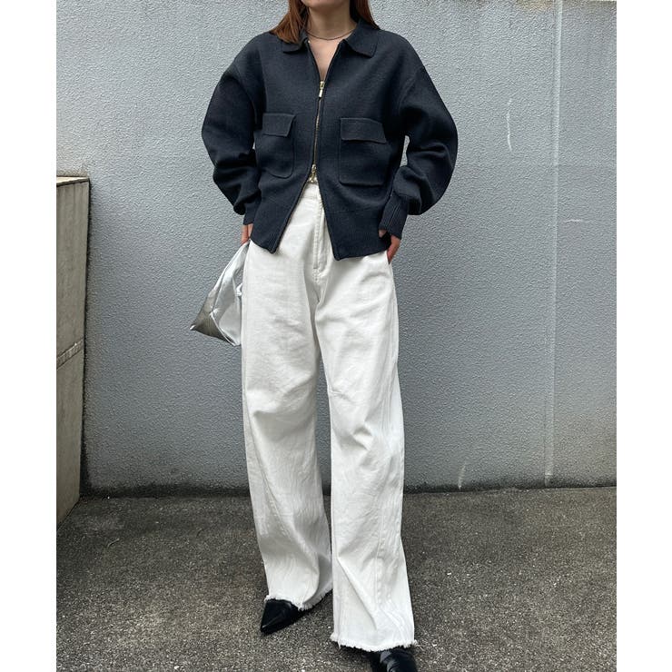 ＜solleim＞ダブルジップ襟付きニットブルゾン | RANAN | 詳細画像11 