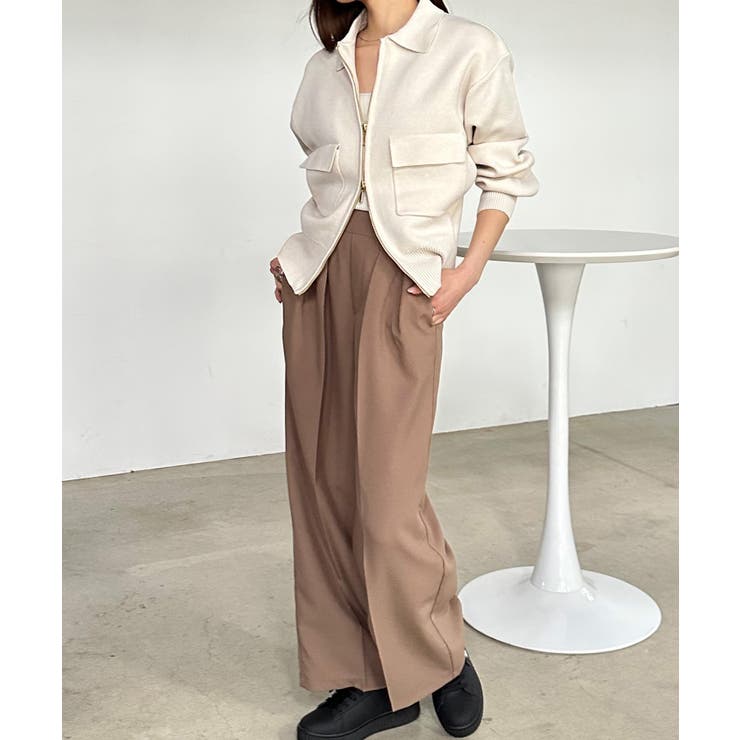 ダブルジップ襟付きニットブルゾン | RANAN | 詳細画像12 