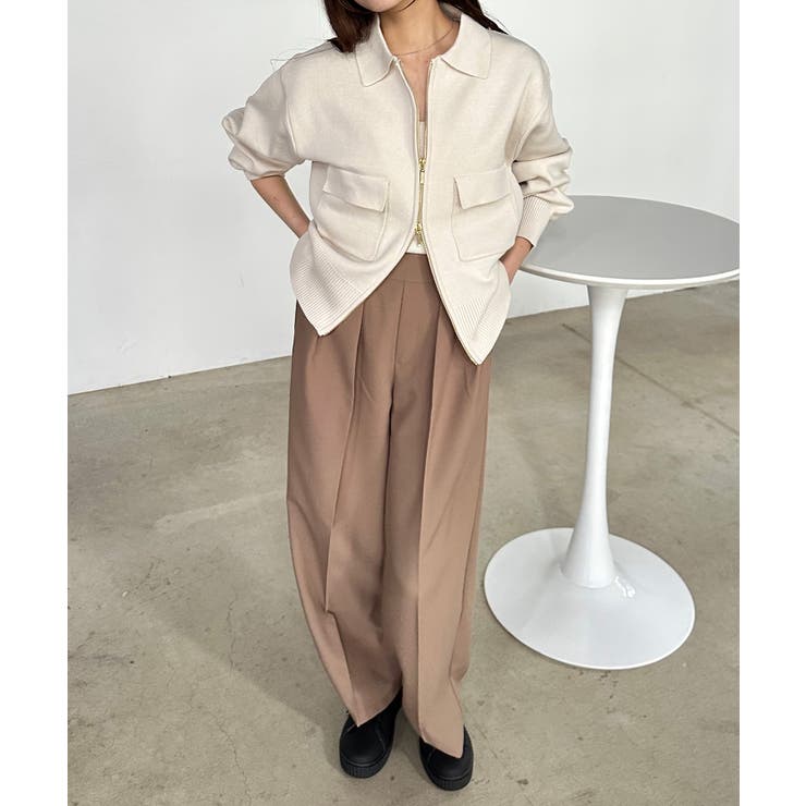 ＜solleim＞ダブルジップ襟付きニットブルゾン | RANAN | 詳細画像16 