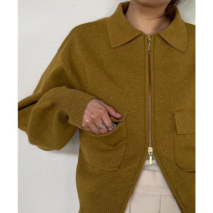 ＜solleim＞ダブルジップ襟付きニットブルゾン | RANAN | 詳細画像2 