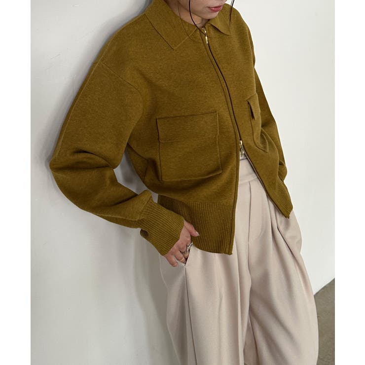 ＜solleim＞ダブルジップ襟付きニットブルゾン | RANAN | 詳細画像4 