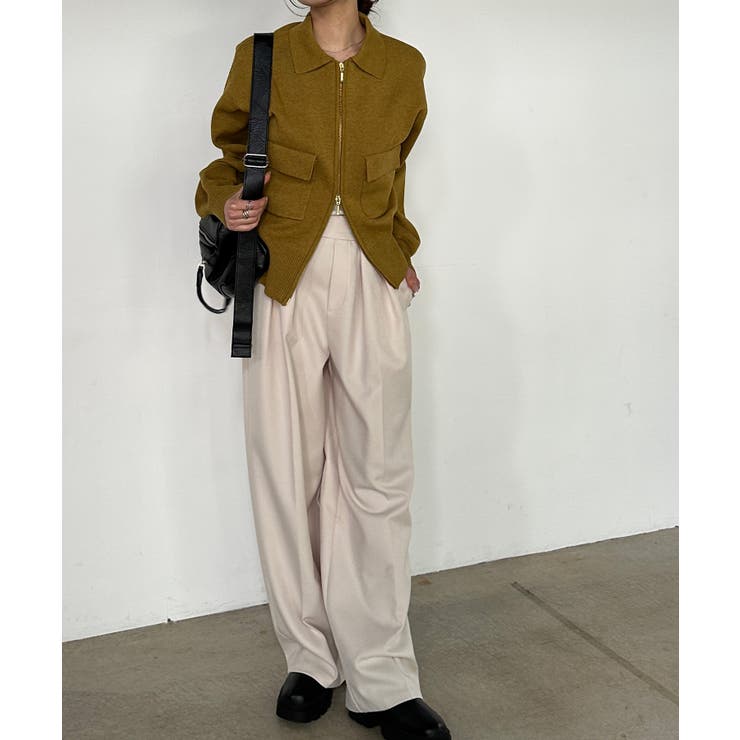 ＜solleim＞ダブルジップ襟付きニットブルゾン | RANAN | 詳細画像5 