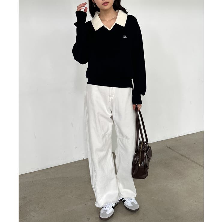 刺繍入りレイヤード襟ニット | RANAN | 詳細画像20 