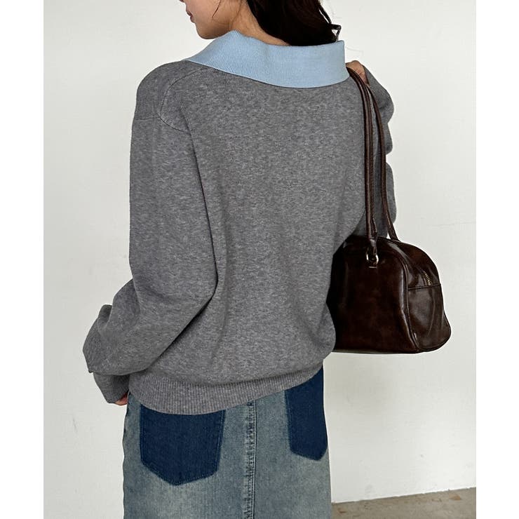 刺繍入りレイヤード襟ニット | RANAN | 詳細画像7 