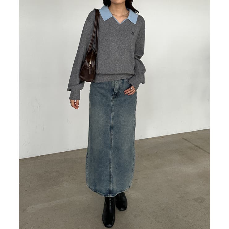 刺繍入りレイヤード襟ニット | RANAN | 詳細画像8 