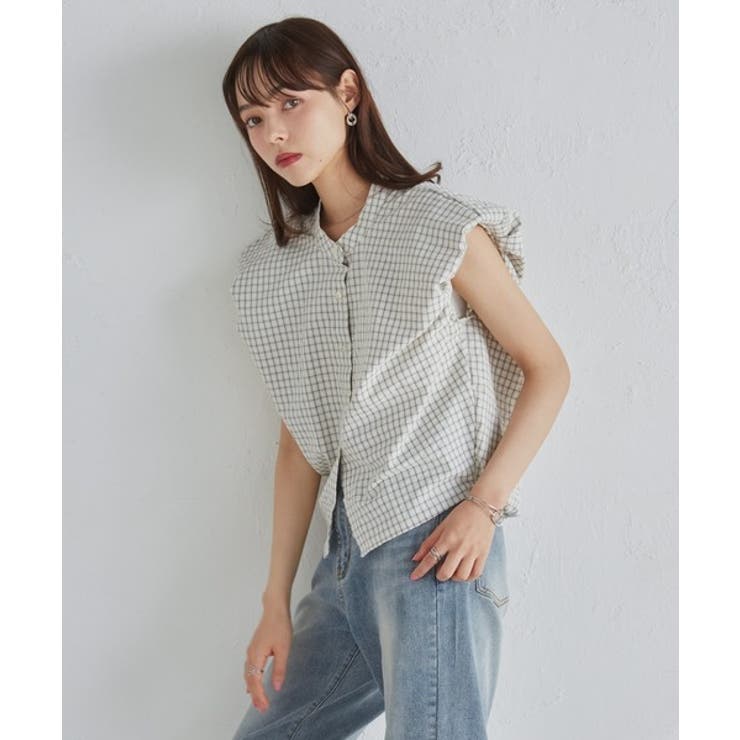 パフショルダーコンパクトチェックシャツ | RANAN | 詳細画像16 