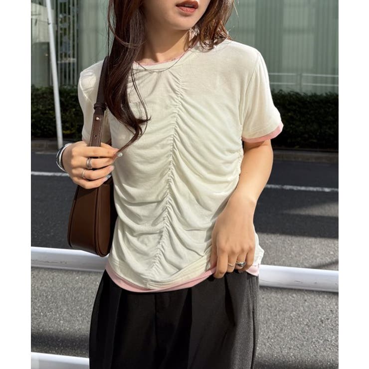 シャーリングレイヤードTシャツ | RANAN | 詳細画像11 