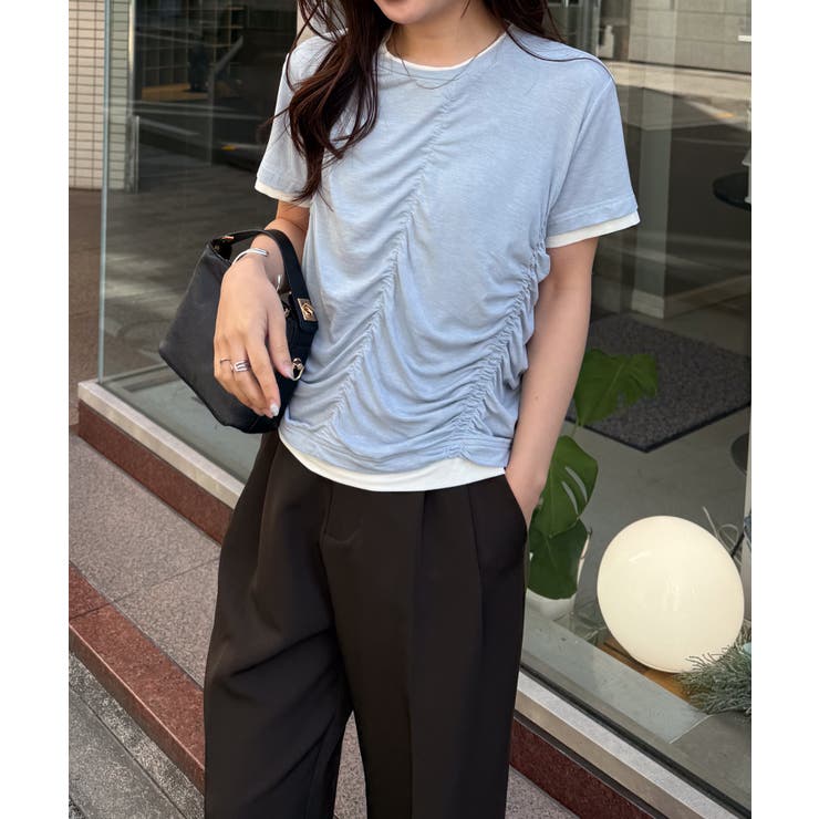 シャーリングレイヤードTシャツ | RANAN | 詳細画像28 