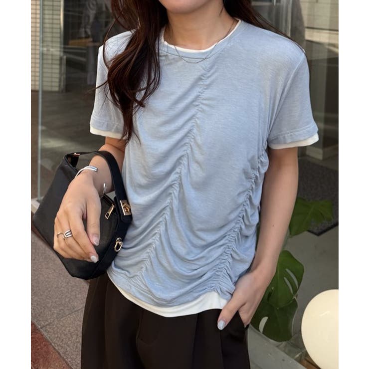 シャーリングレイヤードTシャツ | RANAN | 詳細画像3 