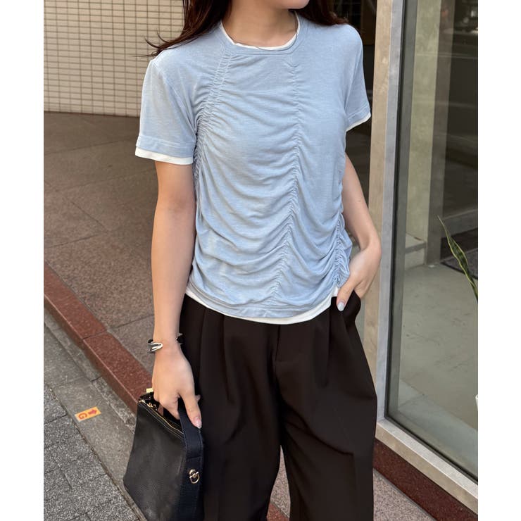 シャーリングレイヤードTシャツ | RANAN | 詳細画像30 