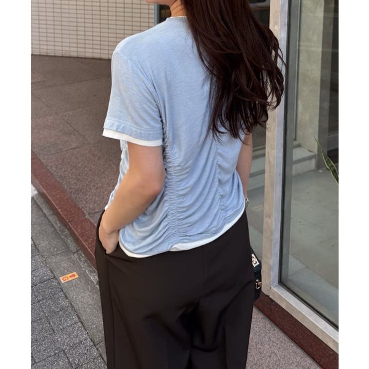 シャーリングレイヤードTシャツ | RANAN | 詳細画像8 