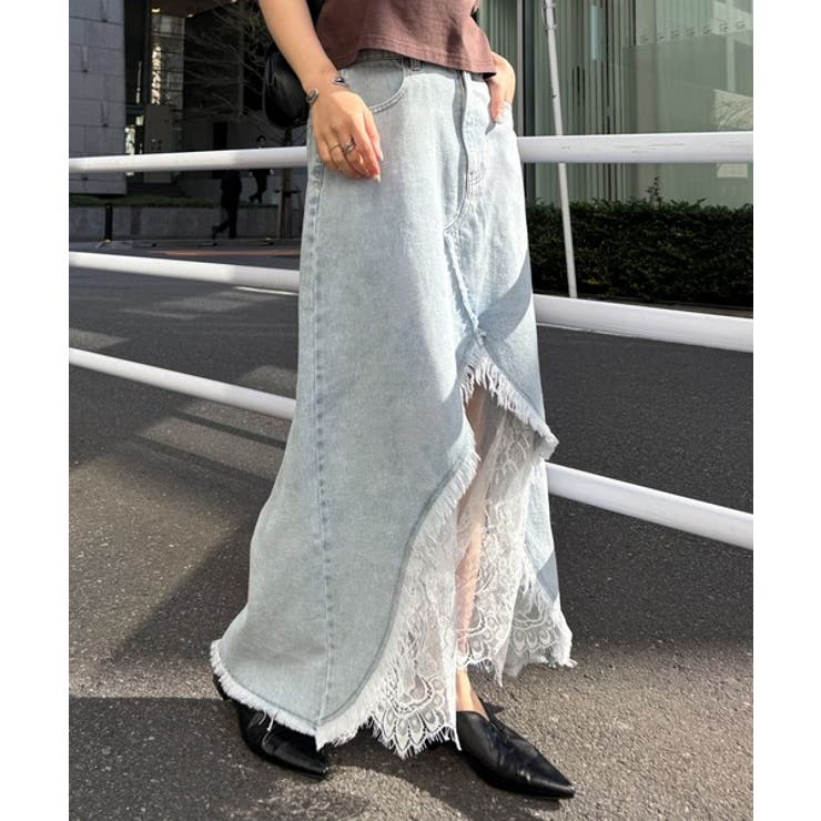 レースレイヤードデニムスカート | RANAN | 詳細画像11 