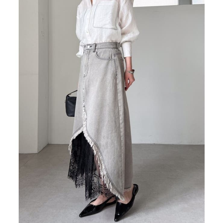 レースレイヤードデニムスカート | RANAN | 詳細画像17 