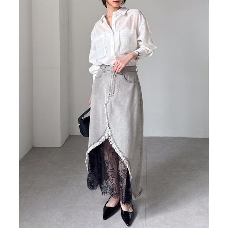 レースレイヤードデニムスカート | RANAN | 詳細画像21 