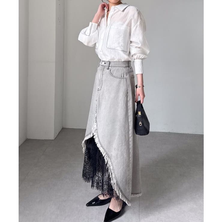 レースレイヤードデニムスカート | RANAN | 詳細画像22 