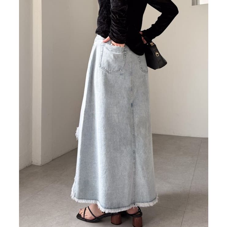 レースレイヤードデニムスカート | RANAN | 詳細画像8 