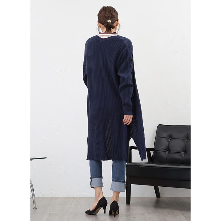 リブ編 トッパー ロングカーディガン | LAPULE  | 詳細画像9