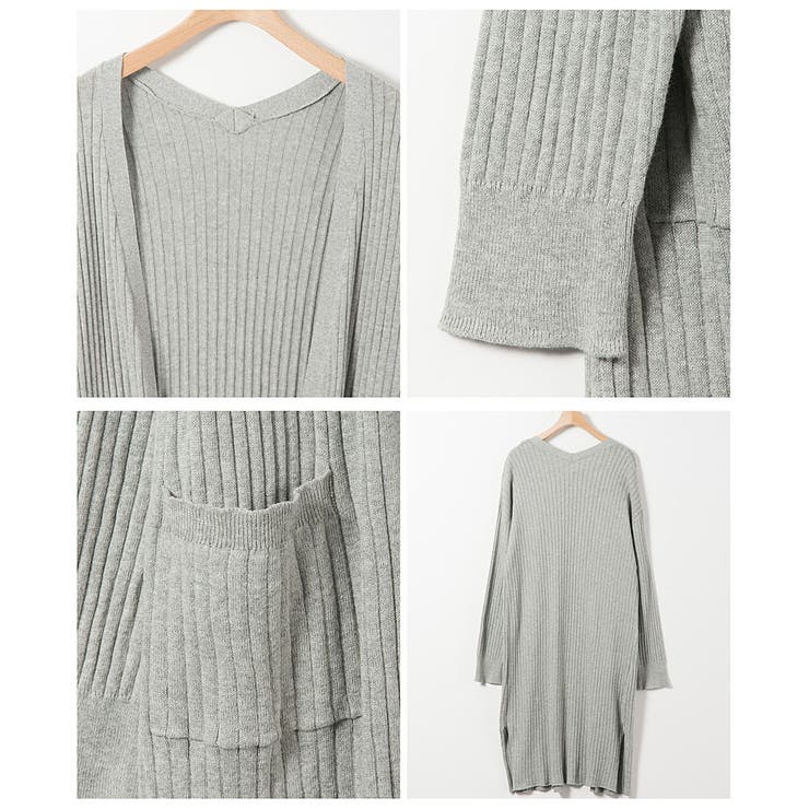 リブ編 トッパー ロングカーディガン | LAPULE  | 詳細画像12