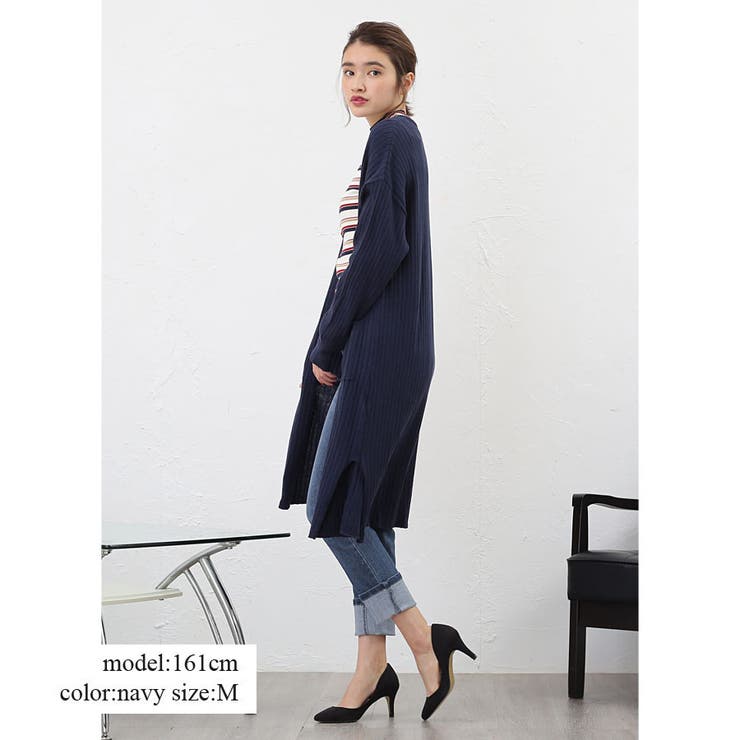 リブ編 トッパー ロングカーディガン | LAPULE  | 詳細画像13