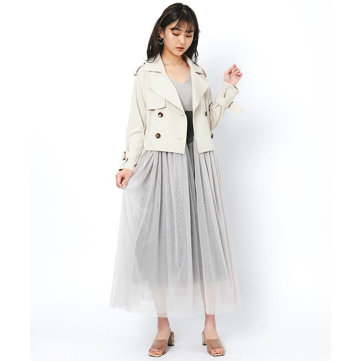 Redyazel レディアゼル チュールデザインショートトレンチコート 品番 Redw Redyazel レディアゼル のレディースファッション通販 Shoplist ショップリスト