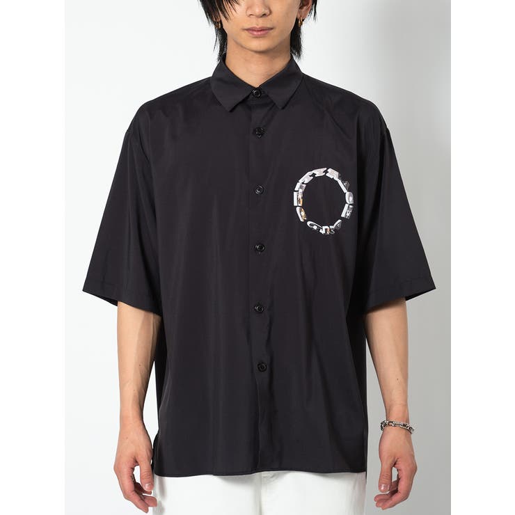 サークルロゴ バックプリント 半袖 半袖シャツ ビッグシルエット