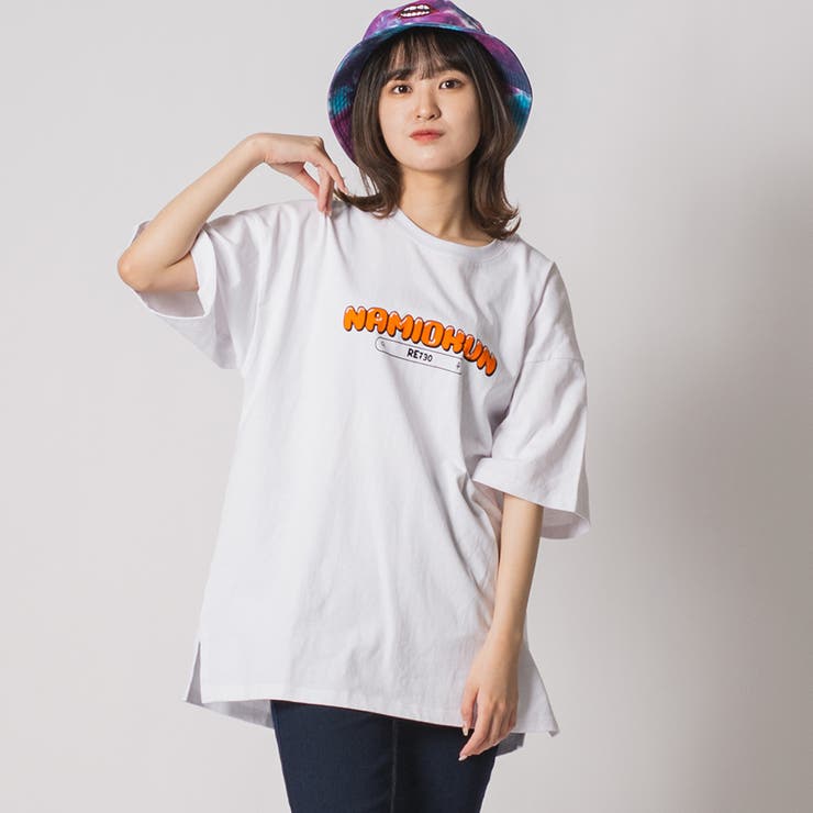 WHITE | なみおくんフォトドロップショルダーTシャツ | REGIEVO