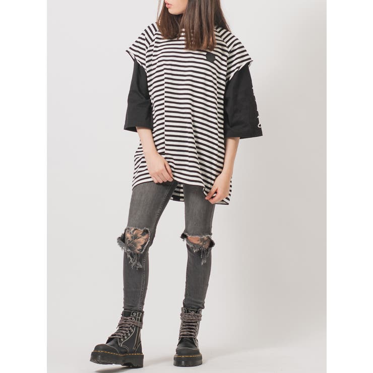 フェイクレイヤード 半袖 Tシャツ ストリート系 ビッグシルエット | REGIEVO | 詳細画像13 