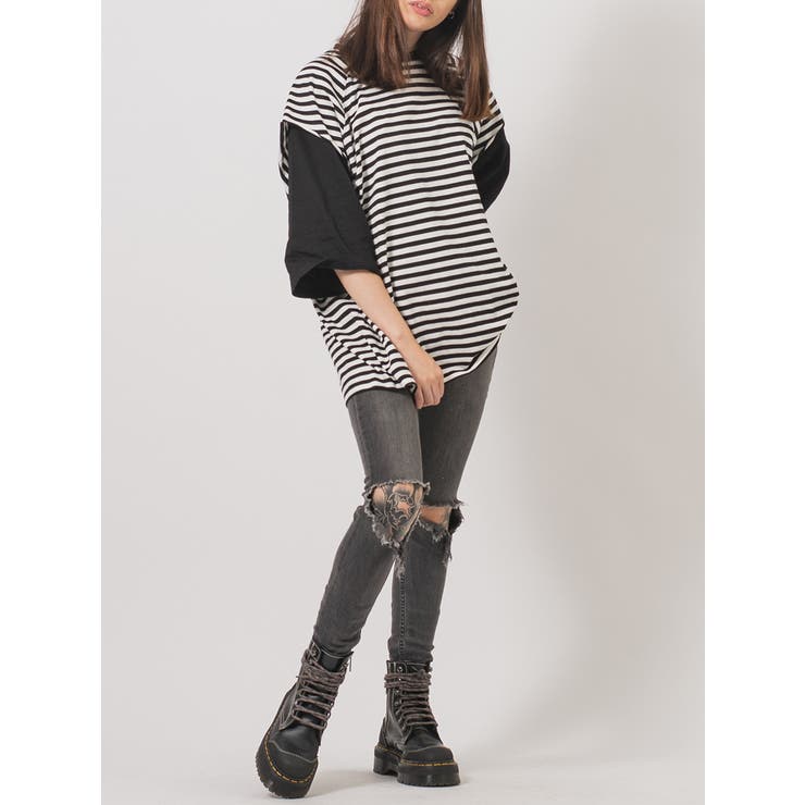 フェイクレイヤード 半袖 Tシャツ ストリート系 ビッグシルエット | REGIEVO | 詳細画像14 