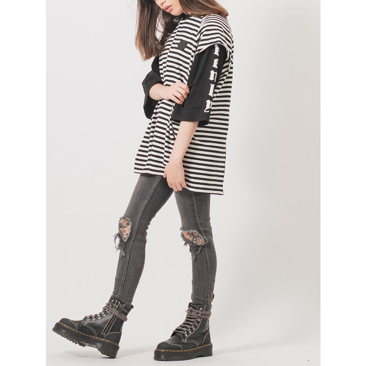 フェイクレイヤード 半袖 Tシャツ ストリート系 ビッグシルエット | REGIEVO | 詳細画像15 