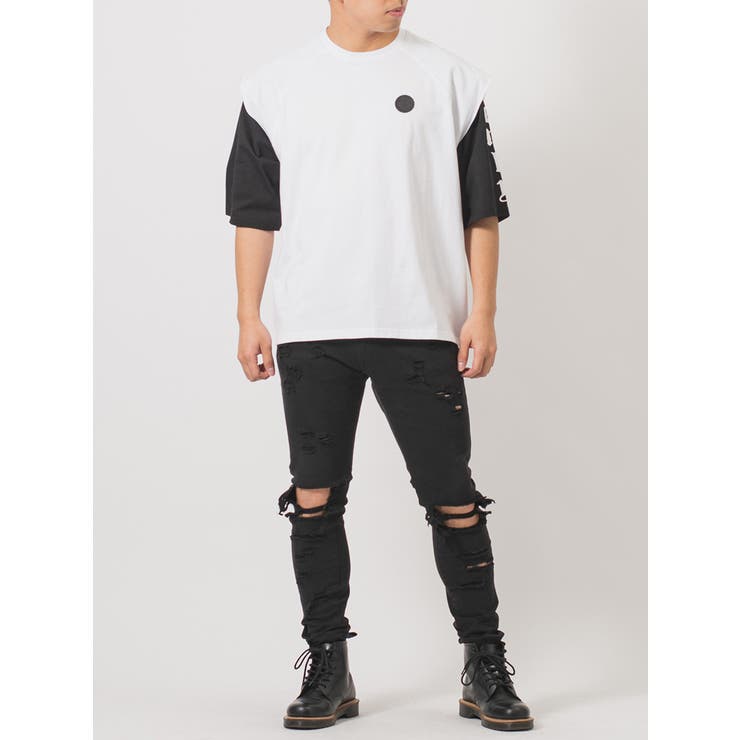 フェイクレイヤード 半袖 Tシャツ ストリート系 ビッグシルエット | REGIEVO | 詳細画像2 