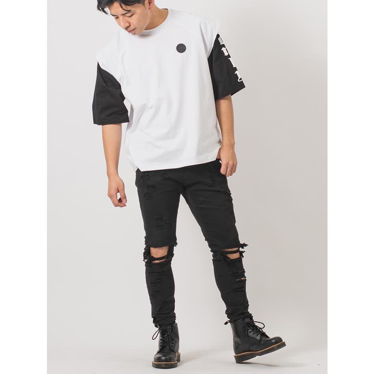 フェイクレイヤード 半袖 Tシャツ ストリート系 ビッグシルエット | REGIEVO | 詳細画像3 