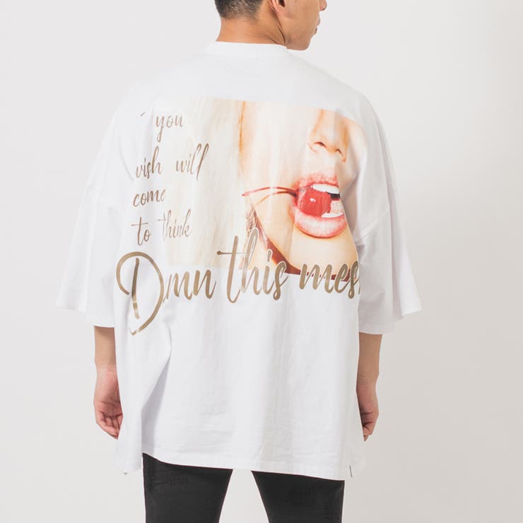 リップホワイト | フォトコラージュ 半袖 Tシャツ | REGIEVO