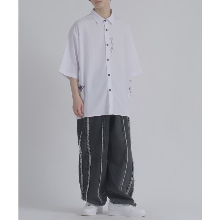 フラワープリント 半袖 半袖シャツ ビッグシルエット ストリート系 | REGIEVO | 詳細画像4 