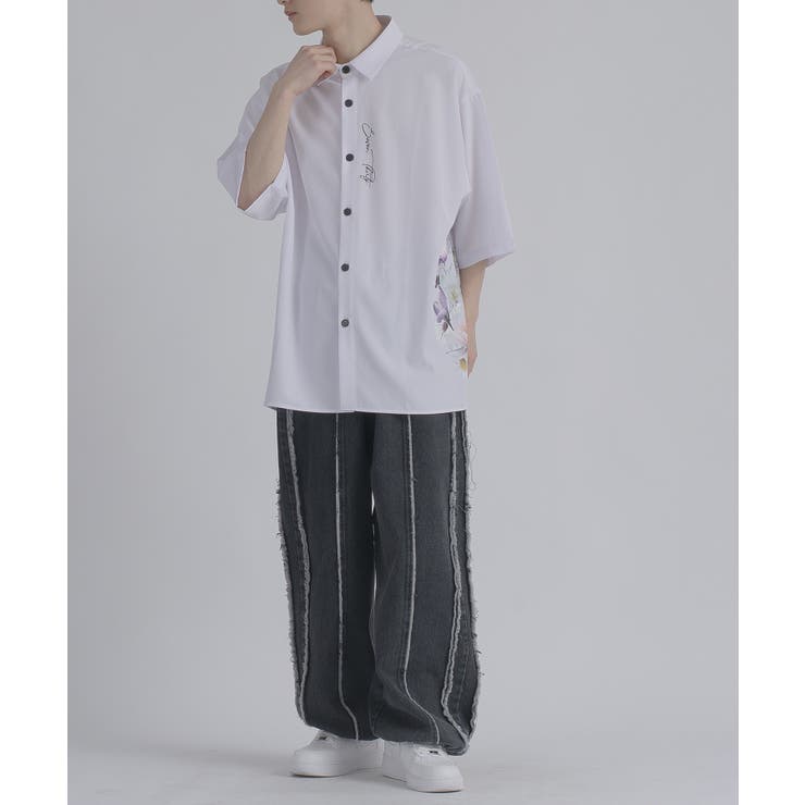 フラワープリント 半袖 半袖シャツ ビッグシルエット ストリート系 | REGIEVO | 詳細画像5 