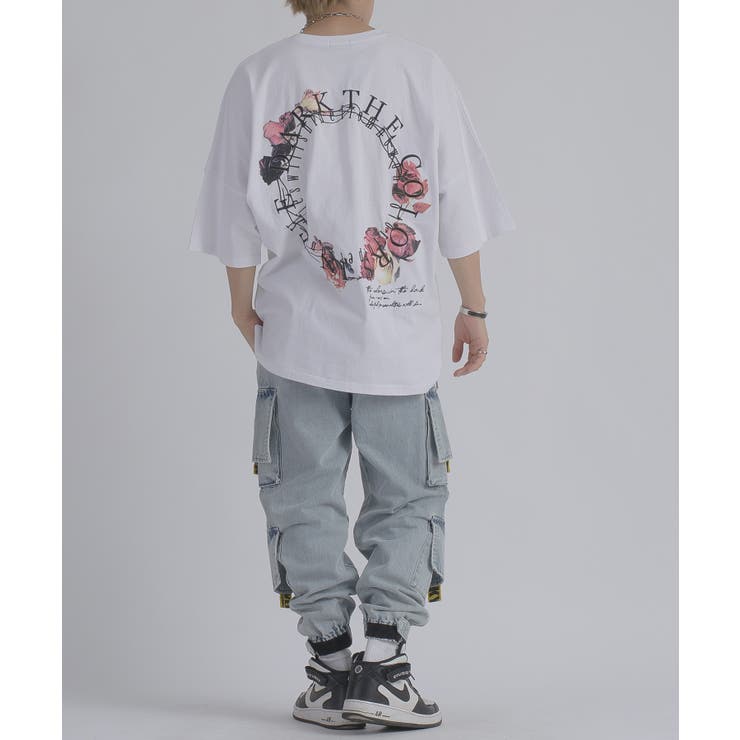サークルローズ 半袖 Tシャツ バックプリント ストリート系 ビッグシルエット | REGIEVO | 詳細画像10 