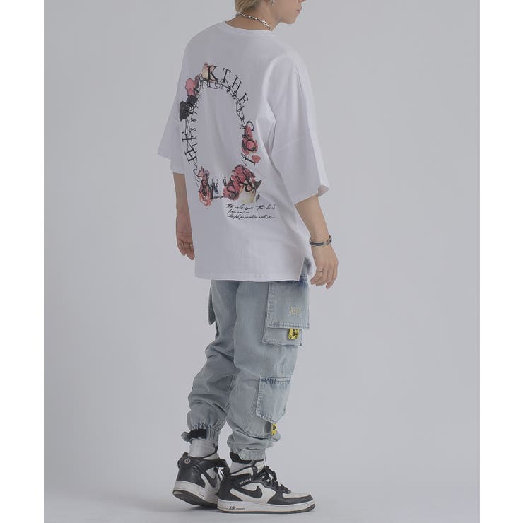 サークルローズ 半袖 Tシャツ バックプリント ストリート系 ビッグシルエット | REGIEVO | 詳細画像8 