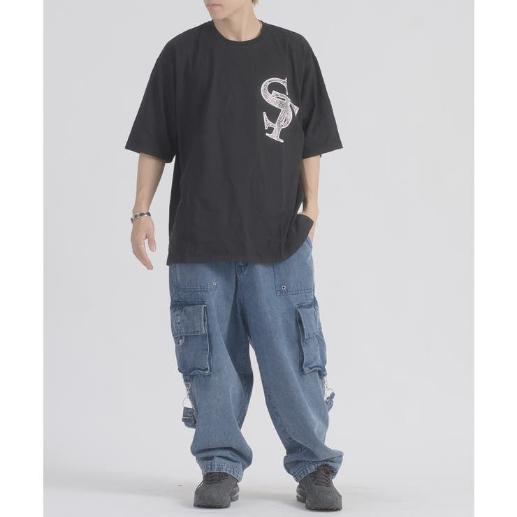 ラインストーン 半袖 Tシャツ バックプリント ストリート系 ビッグシルエット | REGIEVO | 詳細画像22 