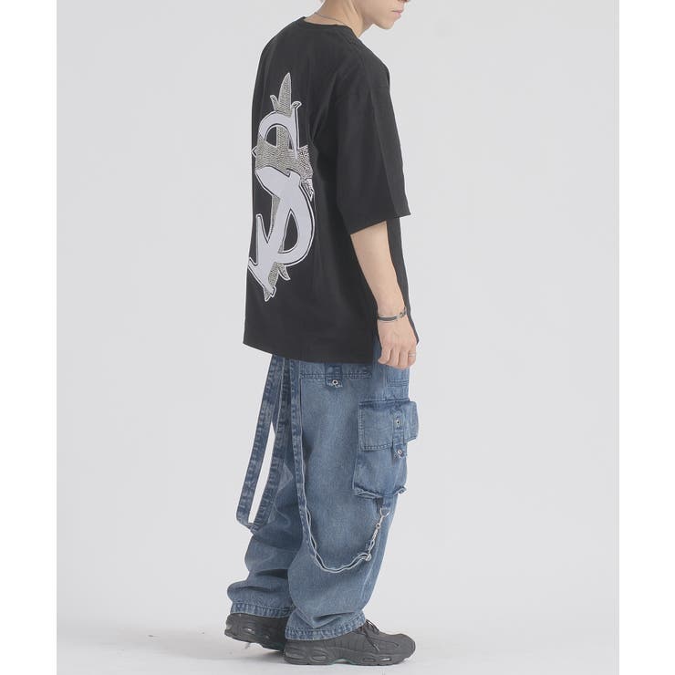 ラインストーン 半袖 Tシャツ バックプリント ストリート系 ビッグシルエット | REGIEVO | 詳細画像26 