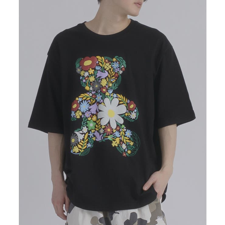 フラワーベア 半袖 Tシャツ プリント ストリート系 ビッグシルエット | REGIEVO | 詳細画像11 