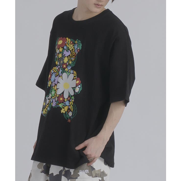 フラワーベア 半袖 Tシャツ プリント ストリート系 ビッグシルエット | REGIEVO | 詳細画像15 
