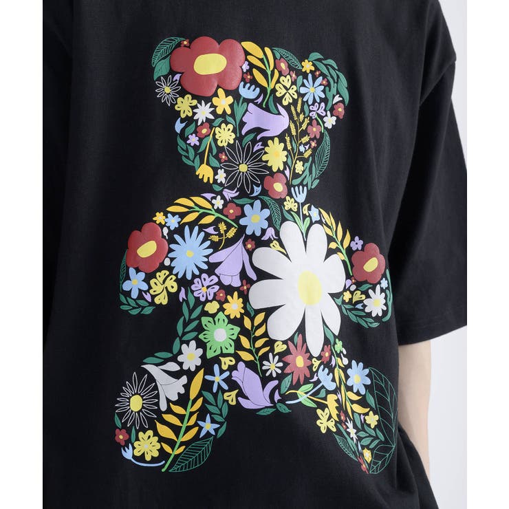 フラワーベア 半袖 Tシャツ プリント ストリート系 ビッグシルエット | REGIEVO | 詳細画像20 