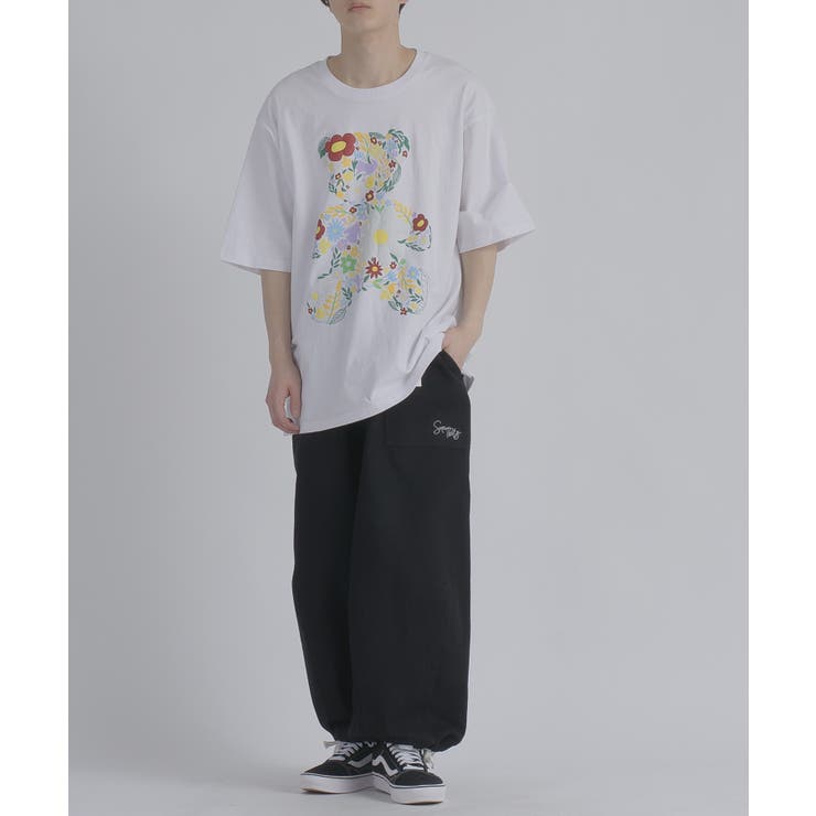 フラワーベア 半袖 Tシャツ プリント ストリート系 ビッグシルエット | REGIEVO | 詳細画像3 