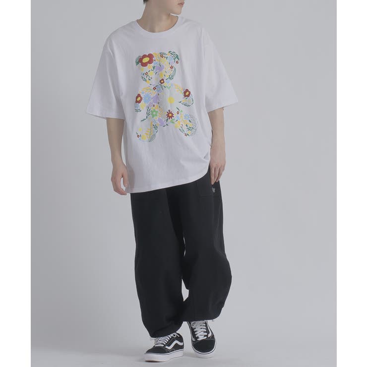 フラワーベア 半袖 Tシャツ プリント ストリート系 ビッグシルエット | REGIEVO | 詳細画像4 