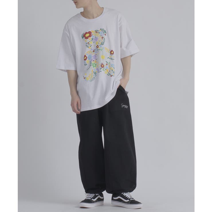 フラワーベア 半袖 Tシャツ プリント ストリート系 ビッグシルエット | REGIEVO | 詳細画像5 