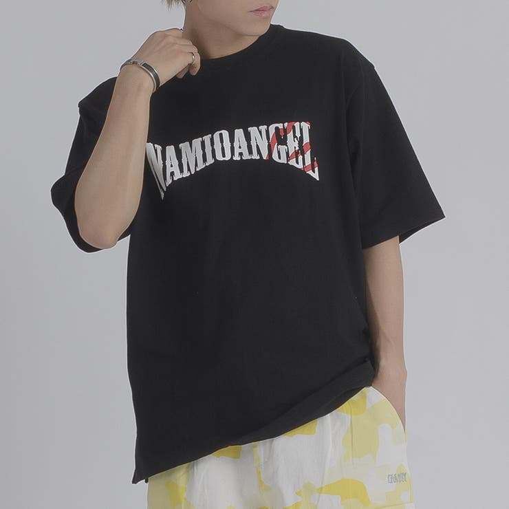 ブラック | エンジェルプリント 半袖 Tシャツ | REGIEVO